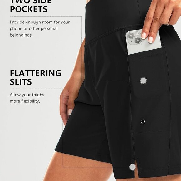 Women's 7" Long Swim Board Shorts High Waisted Quick Dry Beach Swimming Shorts f - Picture 5 of 6